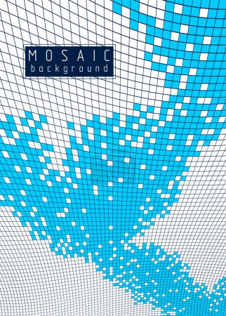 Illustration for Beautiful abstract 3d vector mosaic background, artistic geometric illustration as a template for your layout with copy space for title and text. Usable for brochure, magazine, ad, banner, poster. - Royalty Free Image