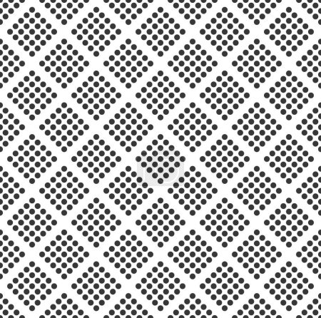 Ilustración de Patrón sencillo minimalista punteado rombo sin costuras, vector de fondo de baldosas de repetición. - Imagen libre de derechos
