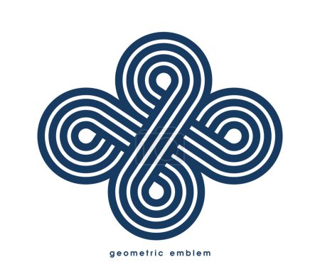 Ilustración de Logotipo de arte de línea vectorial geométrica aislado en blanco, símbolo de estilo contemporáneo lineal abstracto, emblema de forma geométrica, elemento de diseño gráfico de marca corporativa empresarial. - Imagen libre de derechos