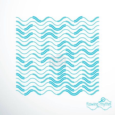 Illustration for Flowing rhythm, abstract wave lines vector background for use in graphic and web design. - Royalty Free Image
