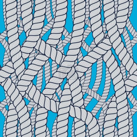 Ilustración de Vector tejido de cuerda de patrón sin costura, fondo ilustrativo abstracto. Tangled cordón elegante ilustración. Utilizable para tela, papel pintado, envoltura, tela e impresión
. - Imagen libre de derechos