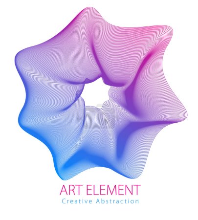 Ilustración de Elemento abstracto del arte vectorial para el diseño, ilustración artística de flor lineal aislada sobre fondo blanco. - Imagen libre de derechos