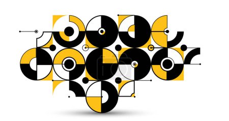 Illustration for Abstract geometric pattern vector background isolated, tech style engine looks like composition, engineering draft style pattern, mechanism. - Royalty Free Image