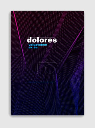 Illustration for Linear vector minimal trendy brochure design, cover template, geometric halftone gradient. For Banners, Placards, Posters, Flyers. Beautiful and special, pattern texture. - Royalty Free Image