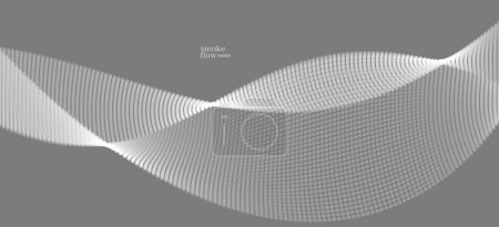 Ilustración de Fondo abstracto vectorial con onda de partículas que fluyen, diseño gris que fluye humo, imagen relajante suave y suave. - Imagen libre de derechos