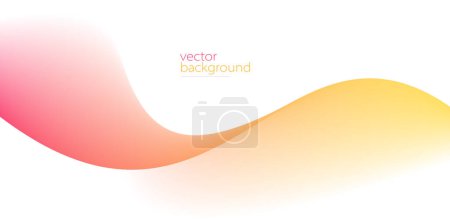 Illustration for Flowing color curve shape with soft gradient vector abstract background, relaxing and tranquil art, ease and tranquil image. - Royalty Free Image