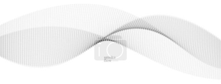 Illustration for Vector abstract background with wave of flowing particles, smoke flowing light grey design, smooth and soft relaxing image. - Royalty Free Image
