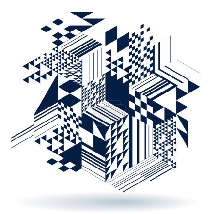 Ilustración de Isométrico 3D cubos vector fondo abstracto, abstracción geométrica arte arquitectura moderna ciudad edificios tema, formas cúbicas y formas composición estilo lowpoly. - Imagen libre de derechos