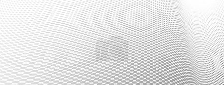 Illustration for Dotted vector abstract background, light grey dots in perspective flow, dotty texture abstraction, big data technology image, cool backdrop. - Royalty Free Image