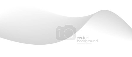 Illustration for Curve shape flow vector abstract background in light grey gradient, dynamic and speed concept, futuristic technology or motion art. - Royalty Free Image