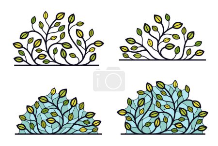 Illustration for Luxury classic style elegant vector floral emblem isolated on white background, boutique or hotel logo, leaves and branches linear badge. - Royalty Free Image