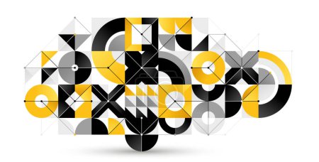 Illustration for Abstract geometric vector background isolated, tech style engine looks like composition, innovate technology data information concept. - Royalty Free Image