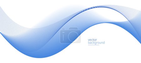 Ilustración de La forma de curva azul que fluye con fondo abstracto de vector de gradiente suave, arte relajante y tranquilo, puede ilustrar la salud médica o el sonido de la música. - Imagen libre de derechos