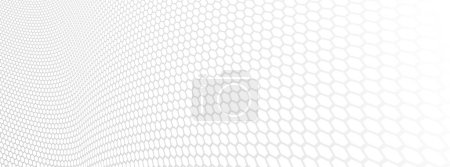 Illustration for Hexagons pattern in 3D perspective vector abstract background, technology theme network and big data image. - Royalty Free Image
