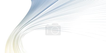 Illustration for Distorted and deformed lines vector abstract background, curvature of space, 3D linear flow curve shape, science fiction. - Royalty Free Image