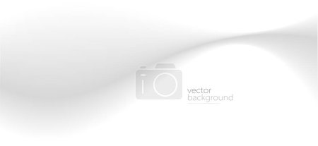 Ilustración de Curva forma flujo vector fondo abstracto en gradiente gris claro, concepto dinámico y de velocidad, tecnología futurista o arte en movimiento. - Imagen libre de derechos