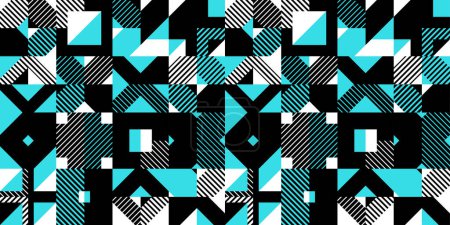 Ilustración de Fondo abstracto vector inconsútil en color azul, patrón inconsútil geométrico, azulejos fondo de pantalla sin fin con estructura de formas geométricas. - Imagen libre de derechos