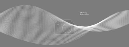 Téléchargez les illustrations : Fond de fumée vectoriel abstrait, vague de particules circulantes, illustration abstraite grise, design lisse et doux, image relaxante. - en licence libre de droit