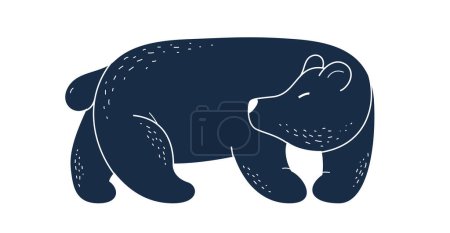 Illustration for Funny bear illustration vector, isolated over white. - Royalty Free Image