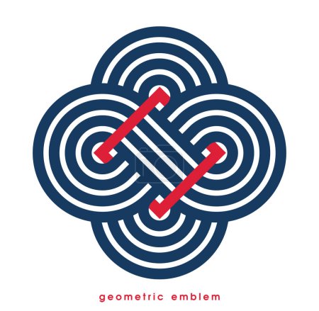 Ilustración de Logotipo de arte de línea vectorial geométrica aislado en blanco, símbolo de estilo contemporáneo lineal abstracto, emblema de forma geométrica, elemento de diseño gráfico de marca corporativa empresarial. - Imagen libre de derechos