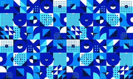Ilustración de Fondo abstracto vector inconsútil en color azul, patrón inconsútil geométrico, azulejos fondo de pantalla sin fin con formas geométricas structure.Seamless vector fondo abstracto en color azul, patrón inconsútil geométrica, azulejos fondo de pantalla sin fin con geo - Imagen libre de derechos