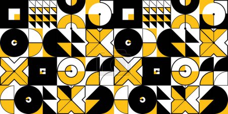 Illustration for Seamless vector abstract background in yellow color, geometric seamless pattern, tiling endless wallpaper with geometrical shapes structure. - Royalty Free Image