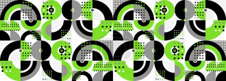 Ilustración de Fondo abstracto vector inconsútil en color verde, patrón inconsútil geométrico, azulejos fondo de pantalla sin fin con estructura de formas geométricas. - Imagen libre de derechos