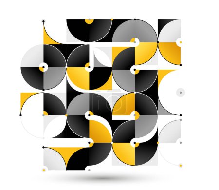 Illustration for Abstract vector geometric background, tech engineering look like shapes and lines composition, technology industry style, modular mosaic isolated. - Royalty Free Image