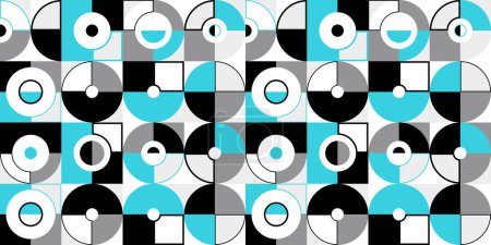 Ilustración de Fondo abstracto vector inconsútil en color azul, patrón inconsútil geométrico, azulejos fondo de pantalla sin fin con estructura de formas geométricas. - Imagen libre de derechos