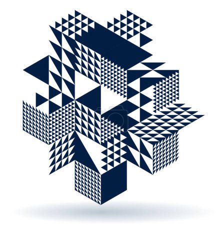 Ilustración de Isométrico 3D cubos vector fondo abstracto, abstracción geométrica arte arquitectura moderna ciudad edificios tema, formas cúbicas y formas composición estilo lowpoly. - Imagen libre de derechos