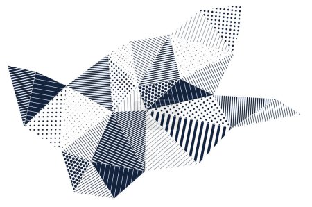 Ilustración de Fondo de vector abstracto estilo de triángulos poli bajos, arte dinámico fondo de pantalla geométrico poligonal, composición de patrón artístico. - Imagen libre de derechos