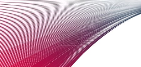 Illustration for Curvature of space vector abstract art background, 3D linear flow distorted shape, deformed fluid, chaos of space. - Royalty Free Image