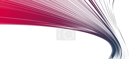 Distorted and deformed lines vector abstract background, curvature of space, 3D linear flow curve shape, science fiction.