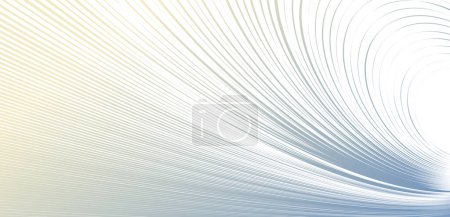 Illustration for Curvature of space vector abstract art background, 3D linear flow distorted shape, deformed fluid, chaos of space. - Royalty Free Image