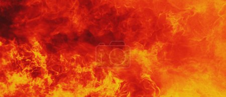 Fond du feu comme symbole de l'enfer et du tourment éternel. Image horizontale.
