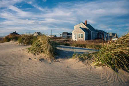 Madaket Beach Sunset, famous tourist attraction and Landmark of Nantucket Island, Massachusetts