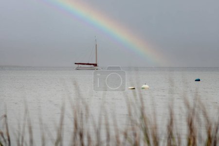 Quiet and Calm Beautiful Rainbow Morning in Nantucket Harbor