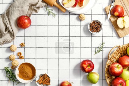 Photo for Culinary background, thanksgiving or Christmas cooking, top view - Royalty Free Image