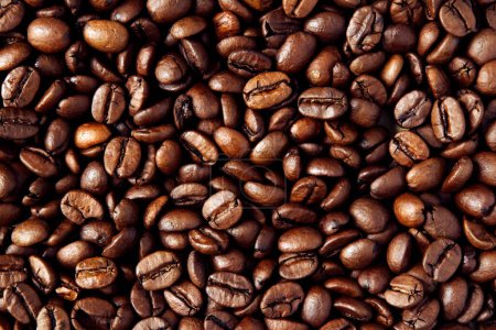 Photo for Close-up of roasted brown coffee beans backgroun - Royalty Free Image