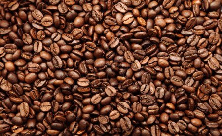 Photo for Close-up of roasted brown coffee beans backgroun - Royalty Free Image