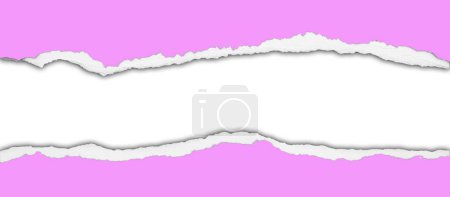 Téléchargez les photos : Trou déchiré en papier rose sur fond blanc - en image libre de droit