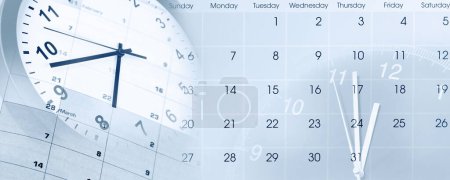 Photo for Clock faces and calendars composite - Royalty Free Image