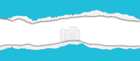 Photo for Ripped blue paper on white background, space for copy - Royalty Free Image
