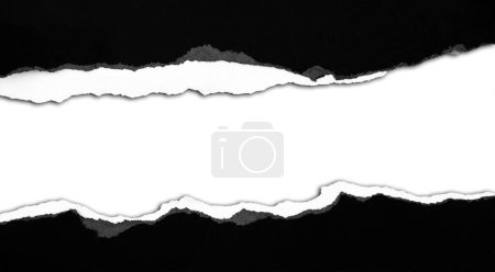 Photo for Ripped black paper on plain background, space for copy - Royalty Free Image