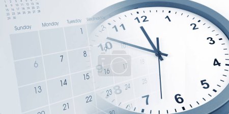 Téléchargez les photos : Horloge visage et calendrier composite - en image libre de droit