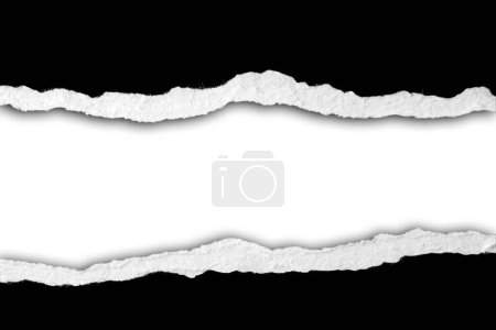 Photo for Ripped black paper on plain background, space for copy - Royalty Free Image