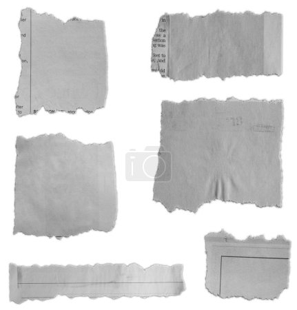 Photo for Six pieces of torn paper on plain background - Royalty Free Image