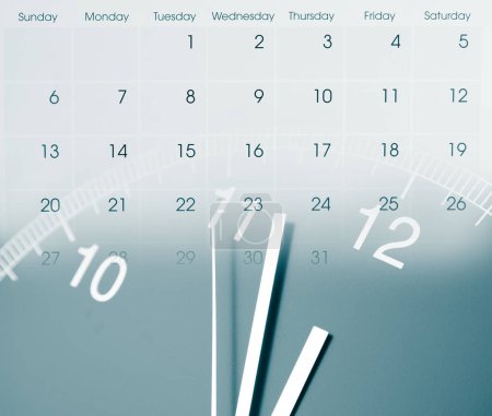 Photo for Clock face and calendar composite - Royalty Free Image