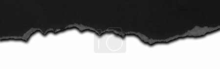 Foto de Papel negro rasgado sobre fondo blanco - Imagen libre de derechos