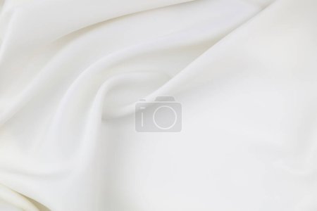 Téléchargez les photos : Tissu de soie blanc ondulé fond de texture. Copier spac - en image libre de droit